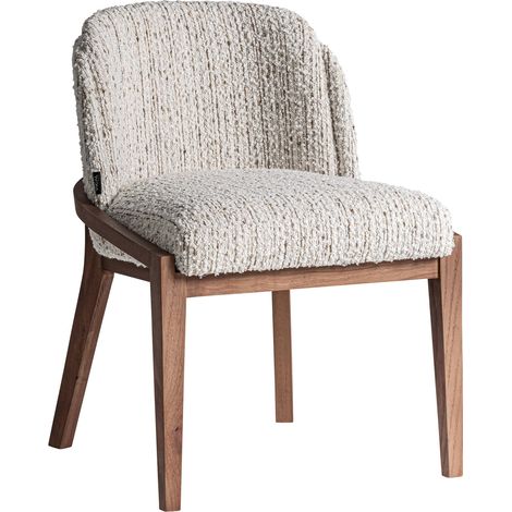 Chaise art déco en bois d'hévéa finition naturelle marron - Bois marron naturel (1/5)