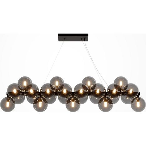 Maytoni Dallas Plafonnier suspendu moderne à 25 lumières noir, abat-jour noir, G9 (1/4)