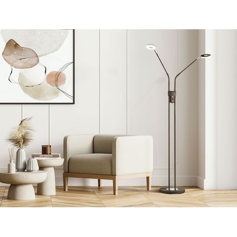 LED Stehlampe DENT Schwarz 2-flammig mit Dimmer, Höhe 150cm (1/5)