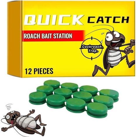 Paquete de 24 trampas para cucarachas, aptas para uso interior y exterior, especialmente eficaces contra las cucarachas pequeñas. (1/4)