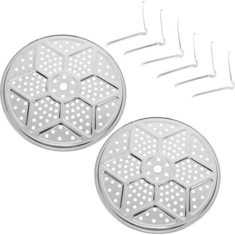 set di griglie rotonde in acciaio inox con supporti, cestelli per la cottura a vapore resistenti, adatti per pentole a pressione, per verdure, carne e pesce. (1/5)