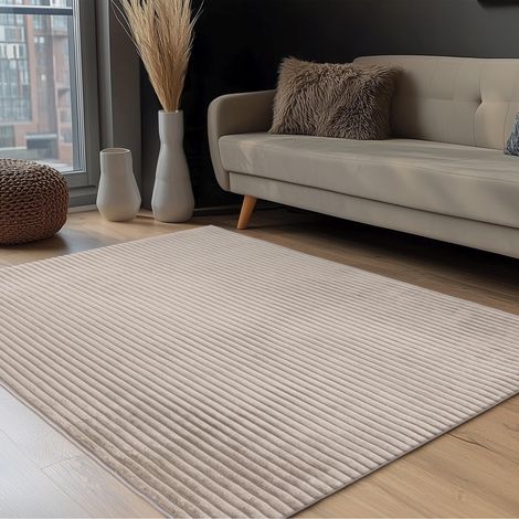 PLUSH Tapis en velours côtelé taupe - 160x230 cm (1/5)