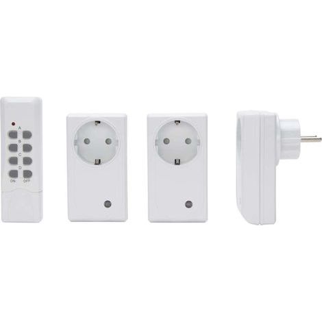 Toma con control remoto IP20, blanco, 3+1, (1/2)