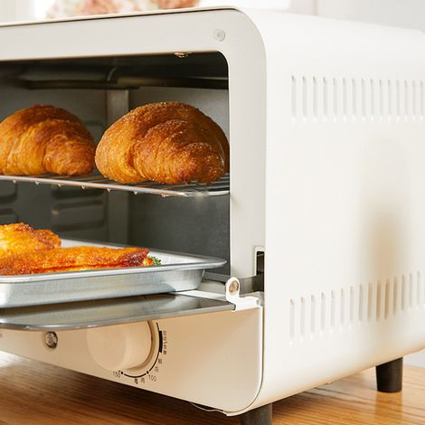 Four électrique multifonction, mini four vapeur facile à nettoyer, idéal pour la cuisine, 220 V CA, 10 L, blanc. (1/5)