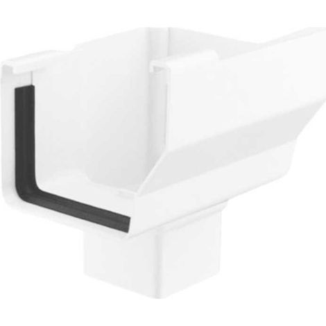 Bajada Lateral Derecha Canalón EUME Blanca PVC - 70x70 - Ferroplast  Color: Blanco