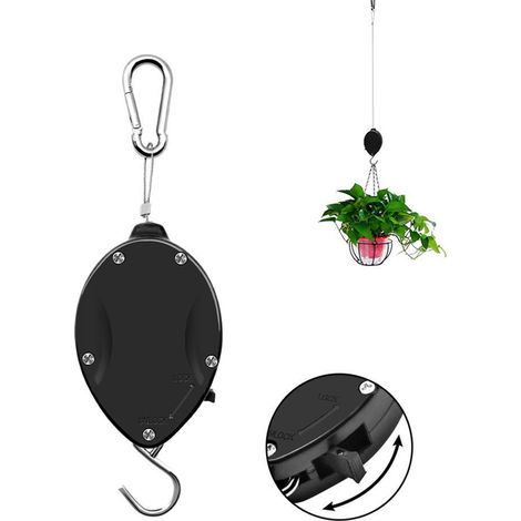 Poulie rétractable pour plantes, crochet mural ajustable pour suspension de fleurs, support de plantes suspendu