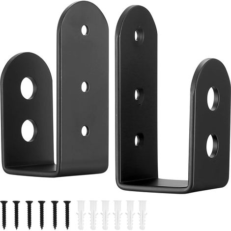 2 Pièces De Supports Pour Poteau De Clôture, Supports De Serrure De Porte En Acier En Forme De U, Compatible Avec Planches 2x4, Pour Renforcement Des Portes De Grange, Garage Et Atelier (1/5)