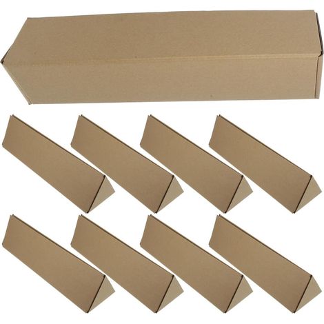 Pack of 10 Kraft Triangular Shipping Tubes, 13.78 Inch, Posters and Documents Storage Tubes, Paper Packaging Box for Transportation, Packaging and Moving (1/5)