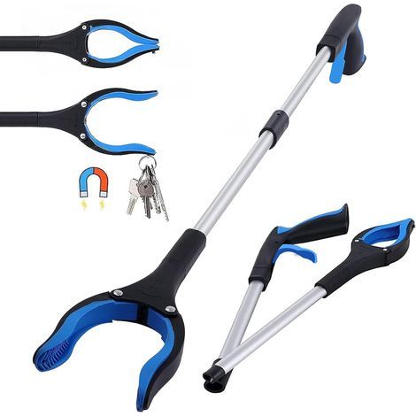 Pince Ramasse Objet 83cm, Pince Telescopique avec Crochet Magnétique, Pince pour ramasser sans se baisser, Pliable Rotative 360°Pince Ramasse Dechets, pour Personnes Âgées, Mobilité Réduite (1/5)