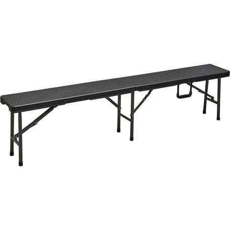 Panche pieghevoli da campeggio in acciaio e resina rattan 180 cm Camping Polyrattan Levante (1/3)