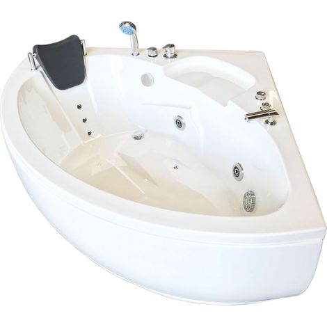 Baignoire Balnèo blanc 135 X 135 cm pour 2 personnes 9 jets – Briony (1/5)