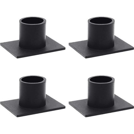 Bougeoirs noirs coniques pour bougies piliers, lot de 4, pour la décoration intérieure (1/5)