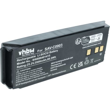 vhbw Batterie Ersatz für Saver One SAV-C0903 für Medizintechnik (3500 mAh, 25,2 V, Li-SOCl2)