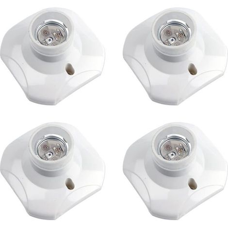 Douille de plafonnier E27 à vis, douille murale/murale avec culot E27, AC 230 V, porte lampe carrée blanche,base support plastique,4 (1/3)