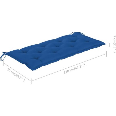 Banc de jardin meuble de patio d'extérieur terrasse avec coussin 120 cm bois d'acacia massif (1/2)