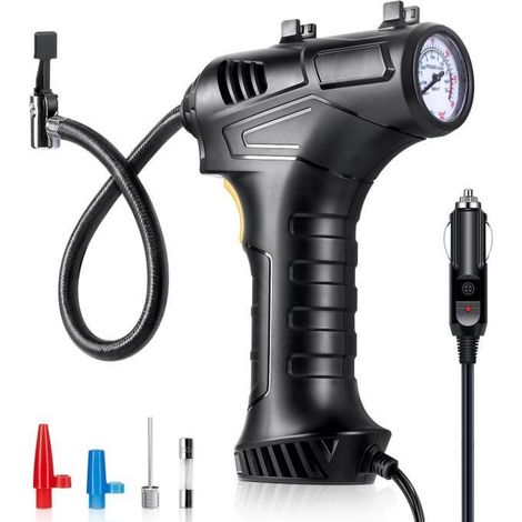 1 Compresseur d'air, 120PSI, Pompe à pneus, 27L/min, Éclairage LED, Voiture Moto (1/5)