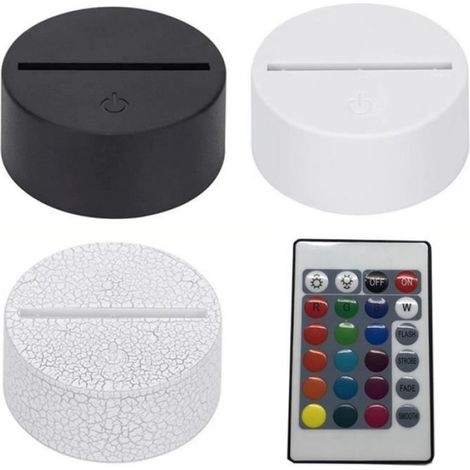 Lampe LED - Acrylique - Interrupteur Tactile Et Télécommande - Câble USB - Base ABS - 98 X 98 X 38 Mm - Décoration Intérieure - 1 Pièce (1/4)