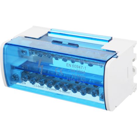 Irovami Boîte jonction 2 niveaux 211 bornes – Rail DIN, transparent – Idéal pour distribution, électrique (1/5)