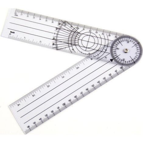 Physiotherapeutisches Goniometer, professionelles 360-Grad-Multilineal-Winkelmessgerät, 14 Zoll, medizinische Wirbelsäule