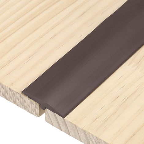 Profils De Transition En T, 500cm x 4cm (L x W) Bande Diviseuse Plate Pour Sol En PVC Auto-Adhésif Bords De Revêtement De Sol Pour Joints De Plancher Portes, Marron (1/5)