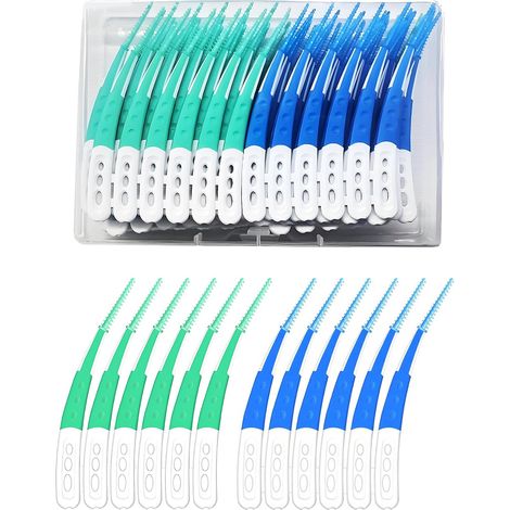 84 Pièces Brossettes Interdentaire, Bâtonnets interdentaires, Soft Silicone Brosse à dents, Outil de Nettoyage de Dents pour Inter Dentaire Hygiène Interdentaire (1/5)