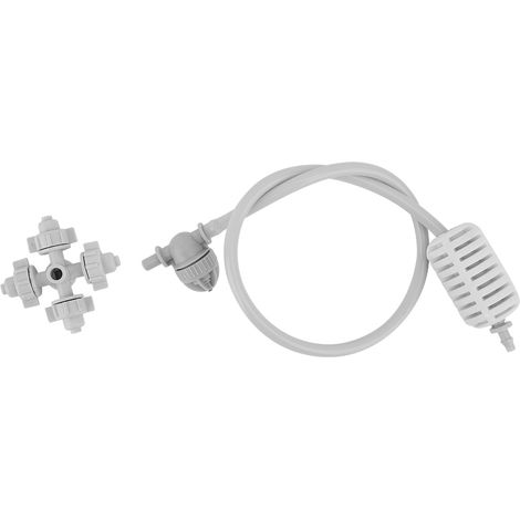 Arroseur suspendu 4 têtes croisées, système micro-irrigation anti-goutte, buses fines, raccord conique, tuyau 55,5 cm (1/5)