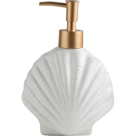 Distributeur de savon en céramique, flacon de savon liquide, flacons de gel hydroalcoolique, distributeur de savon de style scandinave avec bouton-poussoir - JBMEDIA (1/4)