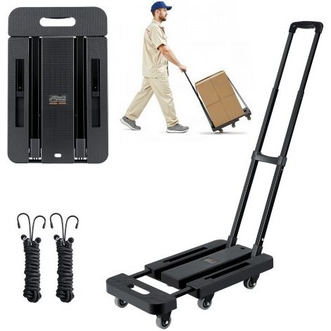 Diable Pliant 6 Roues - Chariot à Bagages Pliable Capacité de (1/5)