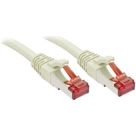 LINDY 47700 RJ45 Câble réseau, câble patch CAT 6 S/FTP 0.30 m gris avec cliquet d'encastrement 1 pc( (1/4)