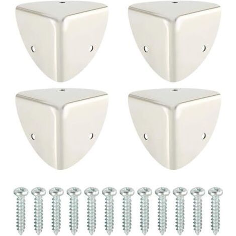 4 Pcs, Brushed Table Corner Protection Metal Corner Guard Anti-Rust Protector and Decoration Shockproof Safety for Sharp Tables and Furniture (1/5)