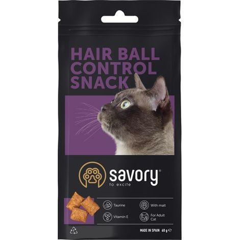 Friandise savoureuse anti-boules de poils pour chats adultes 60 g (1/4)