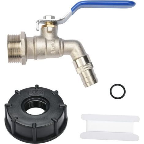 Drado 3/4" IBC-Tankadapter, Wasserhahnanschluss, Messing-Wasserhahnadapter für Wassertank und Metallrohranschluss (1/5)