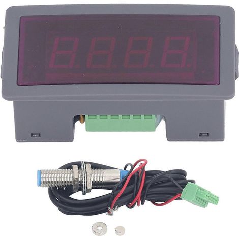 Digitaler Drehzahlmesser 1–50000 U/min, 4-stellige LED-Anzeige, hochpräziser Drehzahlmesser, DC 9–30 V