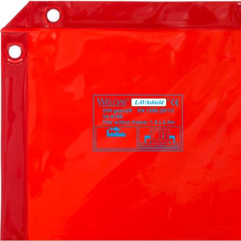 Cortina de soldadura WELDAS LAVAshield® 1,74 x 2,34 m  Naranja / Rojo (1/4)