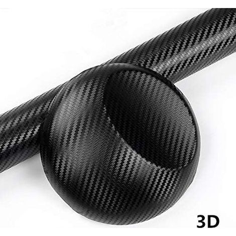 3D Vinyl Film (2PCS), 3D Carbon Fiber Adhesive Sticker for Car, Smartphone Back Case, Motorcycle, Vehicle, Carbon Fiber Vinyl Sticker 152cm x 30cm Black