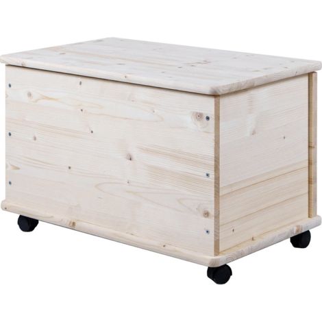 baule portatutto in legno con ruote 70lt 73x40x42,5 cm (1/4)