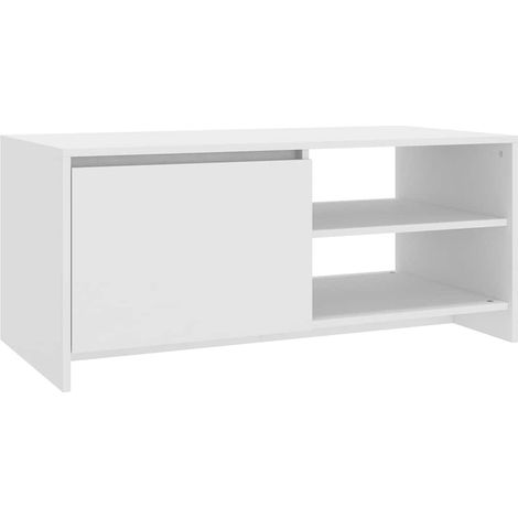 Maison Exclusive - Tavolino da Salotto Bianco 102x50x45 cm Legno Multistrato (1/5)