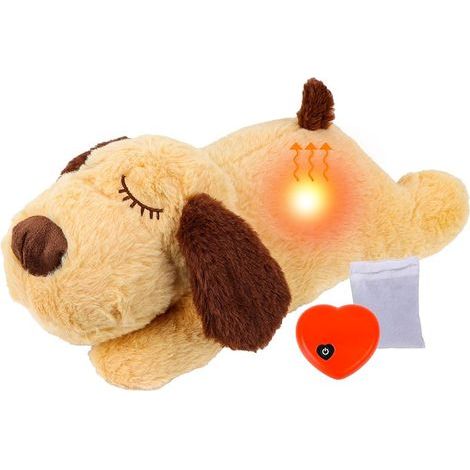 Jouet Chiot avec Battement de Cœur et Sac Chaud - Peluche Douce pour Chien Aide Comportementale Compagnon Endormi Séparant l'Anxiété Animal Domestique (1/5)