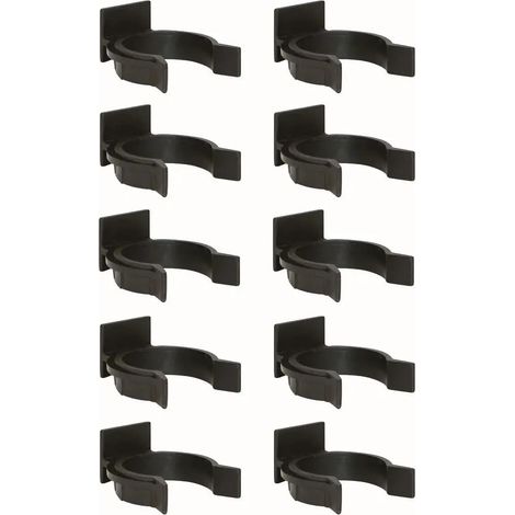 cyclingcolors 10x Gancio per battiscopa zoccolo cucina universale clip piedini zoccalatura plastica zoccolino, Ø 28mm nero (1/2)