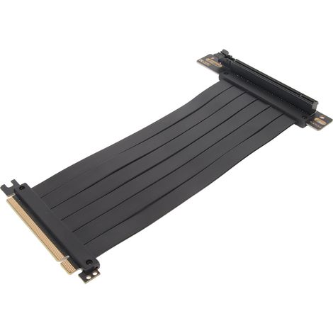 Hochgeschwindigkeits-PCIe-3.0-x16-Verlängerungskabel, 90 Grad flexibel, für Grafikkarten, schwarz, 70 cm / 27,6 Zoll (1/5)