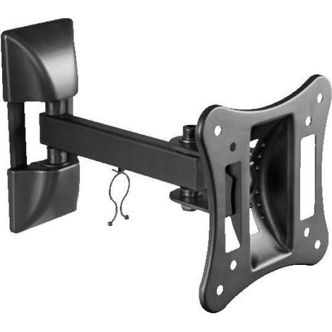 Support Mural TV - Orientable Et Inclinable - 13 Pouces A 27 Pouces - VESA 75x75 100x100 - Charge Max 15 Kg - Acier Noir - 1 Piece (1/5)