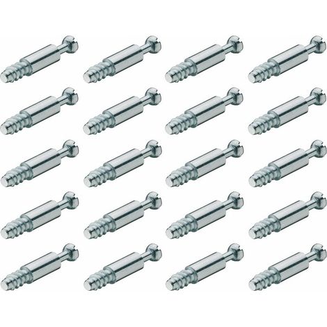 20x goujon d'assemblage 7mm x L = 8mm x B = 24mm vis meuble bois fixation boitier cylindrique ferrure (1/2)