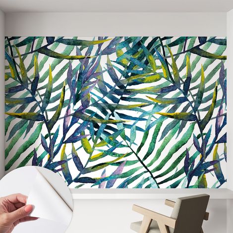 Papier peint adhésif décoratif pour chambre et salon Design moderne à poser facilement Végétation exotique 152x104 cm (1/5)