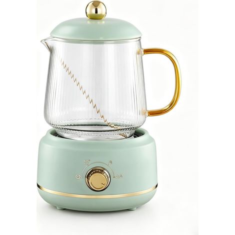 Bouilloire électrique en verre 600 ml, marmite multifonction pour thé et infusions, vert menthe (1/4)