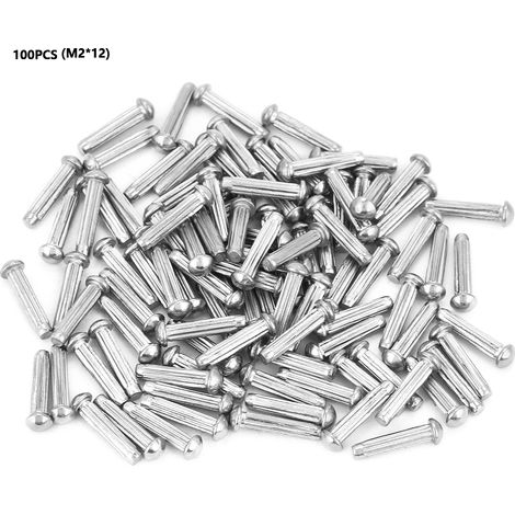Rivets Pleins M2 - Acier Inoxydable Tête Ronde Moletée - Pour Bagages Jouets Outils - Lot De 100 Pièces (1/5)