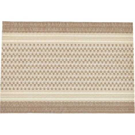Protège-tables élégants tissés à la main, résistants aux éclaboussures et faciles à nettoyer, parfaits pour le café, le bureau ou la maison. Couleur beige café. (1/5)
