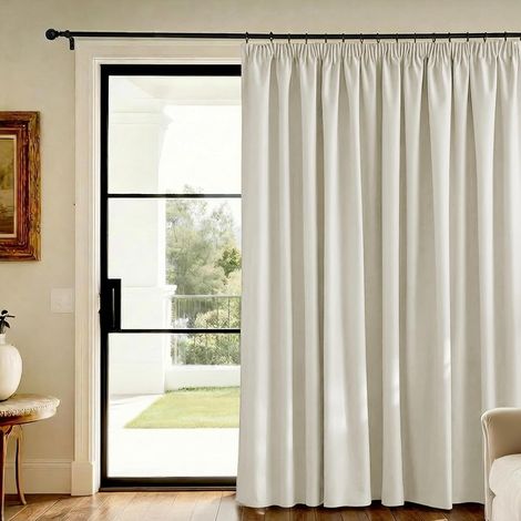 Rideau Galon Fronceur Occultant Thermique Intérieur Beige Clair (1/5)
