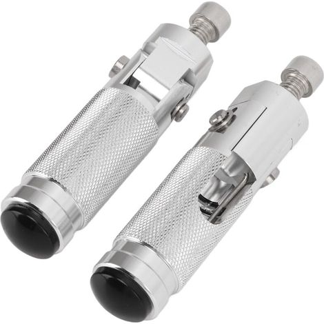 Reposapiés universal plegable de aleación de aluminio para motocicleta, pedal de repuesto, color plata -Crezuo (1/5)