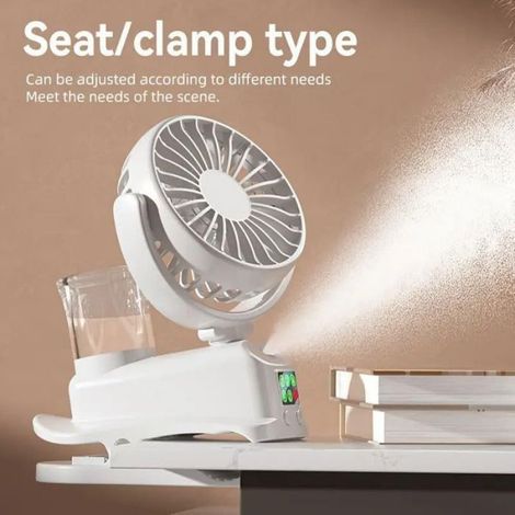 Ventilateur Brumisateur - 360° Clip Design - Rechargeable Portable - Extérieur Voyage - 1 Pièce (1/5)