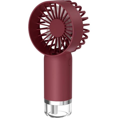 Mini ventilador portátil recargable por USB con 3 velocidades – Dispositivo de refrigeración para la oficina y la playa – Rojo ciruela (1/5)